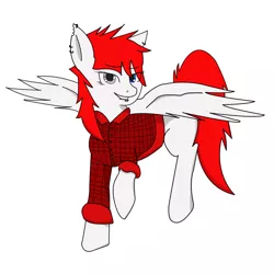 Size: 1024x1024 | Tagged: safe, artist:castlemaid, derpibooru import, oc, oc:opera, unofficial characters only, pegasus, pony, browser ponies, female, flannel, mare, opera (browser), red mane