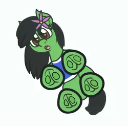Size: 559x550 | Tagged: safe, artist:alittleofsomething, derpibooru import, oc, oc:prickly pears, unofficial characters only, pony, against glass, fetish, flower, flower in hair, frog (hoof), glass, glass surface, hoof fetish, looking down, solo, underhoof