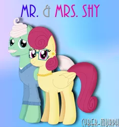 Size: 4081x4375 | Tagged: safe, artist:cyber-murph, derpibooru import, gentle breeze, posey shy, pony, absurd resolution, clothes, ear piercing, earring, facial hair, female, fluttershy's parents, glasses, group shot, husband and wife, jewelry, male, moustache, necklace, piercing, shipping, shys, signature, straight, sweater