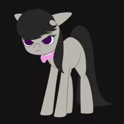 Size: 816x816 | Tagged: safe, artist:styroponyworks, derpibooru import, octavia melody, earth pony, pony, :c, >:c, angry, black background, bowtie, female, floppy ears, frown, grumpy, mare, no pupils, simple background, solo