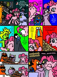 Size: 569x771 | Tagged: artist:hirake! pony key, cobblestone street, comic, cookie, crossover, derpibooru import, food, monster, my little pony meets sesame street, pinkie pie, safe, sesame street