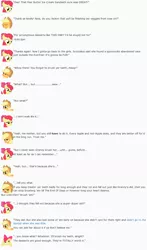 Size: 853x1447 | Tagged: apple bloom, applejack, artist:dziadek1990, conversation, derpibooru import, dessert, dialogue, emotes, emote story, food, ice cream, pear butter (food), reddit, safe, slice of life, text