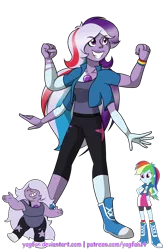 Size: 1200x1800 | Tagged: safe, artist:yogfan, derpibooru import, rainbow dash, equestria girls, amethyst (steven universe), crossover, eqg promo pose set, equestria girls-ified, fusion, simple background, steven universe, transparent background