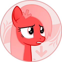 Size: 2200x2200 | Tagged: safe, artist:arifproject, derpibooru import, oc, oc:downvote, ponified, unofficial characters only, pony, derpibooru, arif's circle vector, bust, circle, crying, derpibooru ponified, downvote's downvotes, hairclip, meta, simple background, solo, transparent background, vector