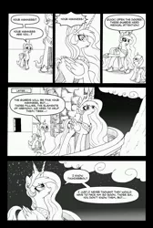 Size: 3320x4952 | Tagged: safe, artist:leon-z, derpibooru import, princess celestia, oc, oc:thunderbolt, pony, comic:returns endings & beginnings, comic