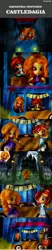 Size: 800x3880 | Tagged: safe, artist:whatthehell!?, derpibooru import, edit, adagio dazzle, sunset shimmer, gargoyle, comic:equestria ventures, equestria girls, castlevania, cemetery, comic, doll, equestria girls minis, food, forest, gate, irl, japanese, lantern, mansion, moon, night, photo, road, rope, sunset sushi, sushi, textless, toy, truck