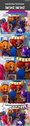 Size: 776x3182 | Tagged: suggestive, artist:whatthehell!?, derpibooru import, adagio dazzle, applejack, flash sentry, fluttershy, photo finish, pinkie pie, rainbow dash, sunset shimmer, twilight sparkle, vinyl scratch, comic:equestria ventures, equestria girls, clothes, comic, doll, equestria girls minis, food, irl, japanese, painting, photo, skirt, sunset sushi, sushi, toy, truck