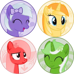 Size: 2400x2382 | Tagged: safe, artist:arifproject, derpibooru import, oc, oc:comment, oc:downvote, oc:favourite, oc:upvote, ponified, unofficial characters only, pony, derpibooru, arif's circle vector, bow, bust, circle, cute, derpibooru ponified, eyes closed, hair bow, happy, meta, portrait, simple background, smiling, solo, transparent background, vector