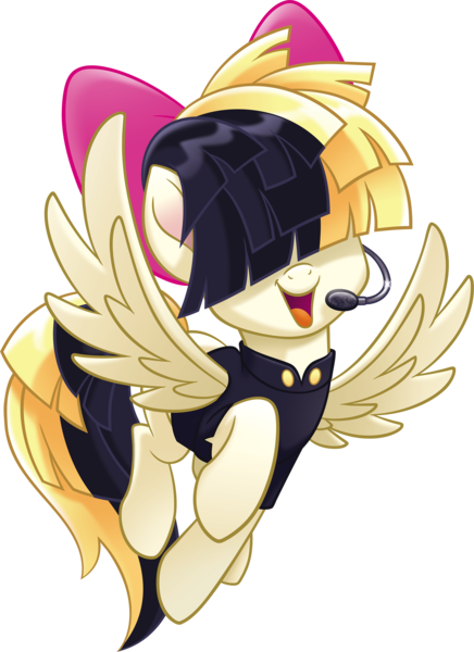 Size: 2212x3047 | Tagged: safe, derpibooru import, songbird serenade, pegasus, pony, my little pony: the movie, female, headworn microphone, high res, mare, microphone, sia (singer), simple background, solo, transparent background, vector