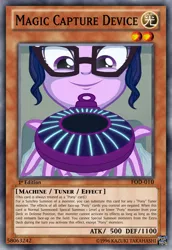 Size: 813x1185 | Tagged: safe, derpibooru import, edit, edited screencap, screencap, sci-twi, twilight sparkle, equestria girls, friendship games, card game, ccg, magic capture device, solo, tcg editor, trading card, trading card edit, yu-gi-oh!, yugioh card