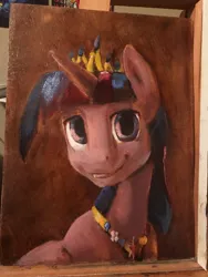 Size: 960x1280 | Tagged: safe, artist:silfoe, derpibooru import, twilight sparkle, twilight sparkle (alicorn), alicorn, pony, bust, painting, portrait, solo, traditional art, wip