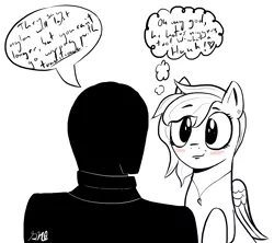 Size: 2152x1910 | Tagged: artist:swegmeiser, blushing, derpibooru import, female, hanging (by neck), human, i don't know what the fuck else, jewelry, lynching, mare, nazi, necklace, niggers, oc, oc:anon, partial color, raised hoof, safe, silhouette, speech bubble, swastika, thought bubble, unofficial characters only, vulgar, wide eyes, wings