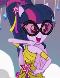 Size: 446x575 | Tagged: safe, derpibooru import, screencap, sci-twi, twilight sparkle, dance magic, equestria girls, spoiler:eqg specials, cropped, dance magic (song), ponied up, scitwilicorn, solo