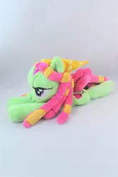 Size: 3648x5472 | Tagged: safe, artist:kazzysart, derpibooru import, tree hugger, pony, beanie (plushie), high res, irl, photo, plushie, prone, solo