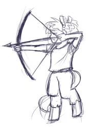 Size: 605x848 | Tagged: archery, arrow, artist:daily, bow, bow and arrow, bow (weapon), derpibooru import, oc, oc:hope, parent:lyra heartstrings, safe, satyr, solo, unofficial characters only, weapon