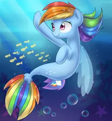 Size: 1560x1690 | Tagged: artist:tcn1205, derpibooru import, my little pony: the movie, rainbow dash, safe, seaponified, seapony (g4), seapony rainbow dash, species swap, underwater