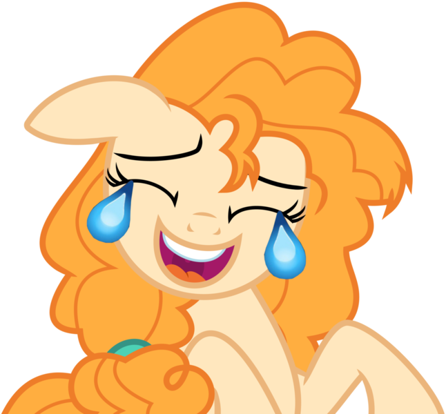 Size: 1103x1024 | Tagged: safe, artist:cloudyskie, derpibooru import, edit, pear butter, pony, the perfect pear, emoji, meme, simple background, solo, transparent background, 😂