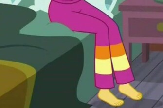 Size: 335x223 | Tagged: safe, derpibooru import, screencap, sunset shimmer, eqg summertime shorts, equestria girls, monday blues, barefoot, cropped, feet, legs, pictures of legs, sunset's apartment