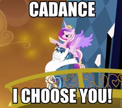 Size: 741x656 | Tagged: caption, derpibooru import, epic wife tossing, image macro, pokémon, princess cadance, reference, safe, shining armor, text, throwing