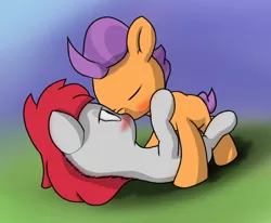 Size: 946x778 | Tagged: safe, artist:foal, derpibooru import, tender taps, train tracks (character), pony, colt, foal, foal romance, gay, kissing, male, shipping, tendertracks