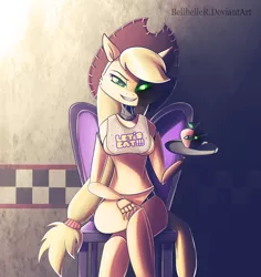 Size: 1700x1800 | Tagged: suggestive, artist:bellheller, derpibooru import, applejack, anthro, pony, robot, robot pony, applebot, breasts, chica, cowboy hat, crossover, female, five nights at freddy's, hat, looking at you, smiling, solo, solo female, stetson