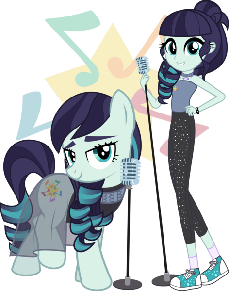 Size: 3854x4902 | Tagged: safe, artist:jhayarr23, derpibooru import, coloratura, earth pony, pony, epic fails (equestria girls), eqg summertime shorts, equestria girls, alternate hairstyle, bedroom eyes, bracelet, clothes, converse, cutie mark background, female, human ponidox, mare, microphone, rara, self ponidox, shoes, simple background, sneakers, socks, solo, spiked wristband, transparent background, vector, wristband