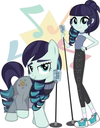 Size: 3854x4902 | Tagged: safe, artist:jhayarr23, derpibooru import, coloratura, earth pony, pony, epic fails (equestria girls), eqg summertime shorts, equestria girls, alternate hairstyle, bedroom eyes, bracelet, clothes, converse, cutie mark background, female, human ponidox, mare, microphone, rara, self ponidox, shoes, simple background, sneakers, socks, solo, spiked wristband, transparent background, vector, wristband
