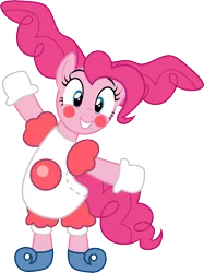 Size: 1001x1335 | Tagged: safe, artist:cloudyglow, derpibooru import, pinkie pie, earth pony, pony, clothes, cosplay, costume, female, mare, mr. mime, nintendo, pokémon, simple background, solo, transparent background