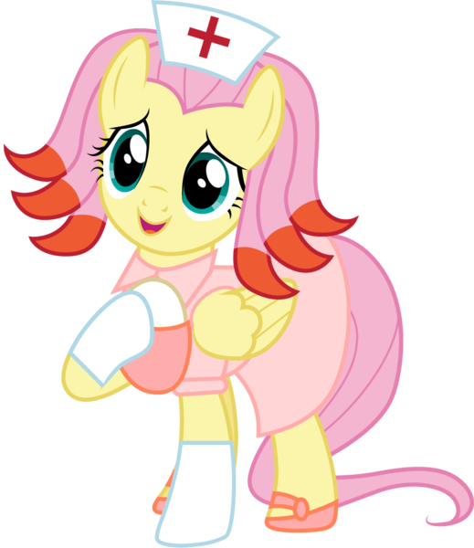 Size: 1001x1158 | Tagged: safe, artist:cloudyglow, derpibooru import, fluttershy, chansey, pony, clothes, costume, female, flutternurse, mare, nurse, open mouth, pokémon, simple background, solo, transparent background, vector