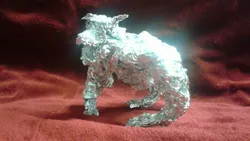 Size: 2560x1440 | Tagged: aluminum, artist:thefoilguy, craft, crunch (character), derpibooru import, foil, g1, photo, rock dog, safe, sculpture, traditional art