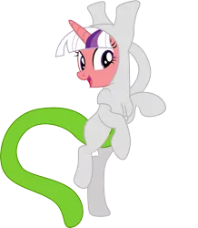 Size: 1001x1146 | Tagged: safe, artist:cloudyglow, derpibooru import, twilight sparkle, mewtwo, pony, clothes, costume, female, mare, pokémon, shiny pokémon, simple background, smiling, solo, trace, transparent background, vector