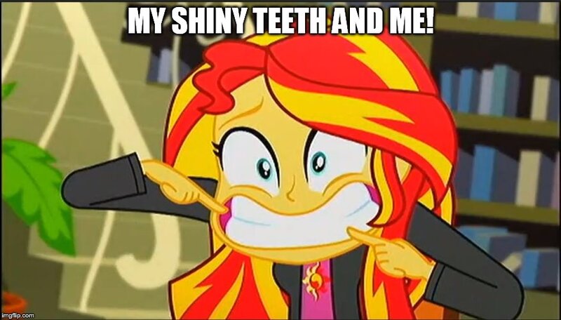 Size: 877x500 | Tagged: safe, derpibooru import, sunset shimmer, epic fails (equestria girls), eqg summertime shorts, equestria girls, chip skylark, my shiny teeth and me, song reference, the fairly oddparents