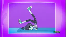 Size: 1366x768 | Tagged: safe, derpibooru import, screencap, coloratura, epic fails (equestria girls), eqg summertime shorts, equestria girls, alternate hairstyle, clothes, converse, female, majestic as fuck, ouch, rara, shoes, sneakers, socks, yoga