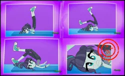 Size: 2240x1364 | Tagged: safe, derpibooru import, screencap, coloratura, epic fails (equestria girls), eqg summertime shorts, equestria girls, alternate hairstyle, clothes, converse, female, majestic as fuck, ouch, rara, shoes, socks, solo, yoga