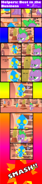 Size: 1024x4480 | Tagged: artist:solace-chaostra, comic, crossover, derpibooru import, dragon, golden oaks library, omochao, safe, sonic the hedgehog (series), spike