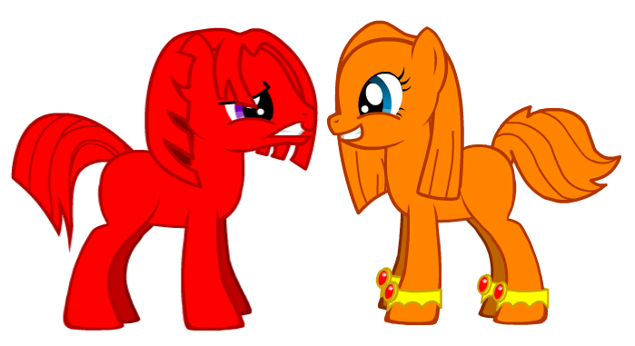 Size: 699x381 | Tagged: safe, artist:donamorteboo, derpibooru import, ponified, pony, pony creator, knuckles the echidna, sonic the hedgehog (series), tikal, tikal the echidna