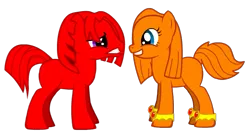 Size: 699x381 | Tagged: safe, artist:donamorteboo, derpibooru import, ponified, pony, pony creator, knuckles the echidna, sonic the hedgehog (series), tikal, tikal the echidna