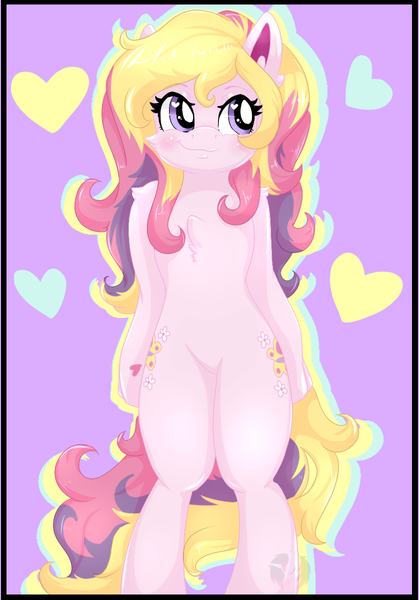 Size: 838x1200 | Tagged: safe, artist:diamondsparkle7, derpibooru import, fluttershy, fluttershy (g3), pony, bipedal, cute, g3, g3 to g4, g3betes, generation leap, heart eyes, shyabetes, solo, wingding eyes