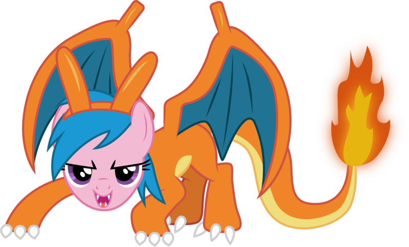 Size: 1653x1001 | Tagged: safe, artist:cloudyglow, derpibooru import, firefly, charizard, pony, clothes, costume, female, looking at you, mare, pokémon, simple background, smiling, solo, transparent background