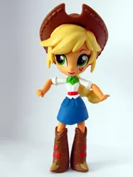 Size: 971x1295 | Tagged: safe, artist:whatthehell!?, derpibooru import, applejack, equestria girls, boots, clothes, doll, equestria girls minis, fixed, hat, irl, merchandise, photo, shoes, toy