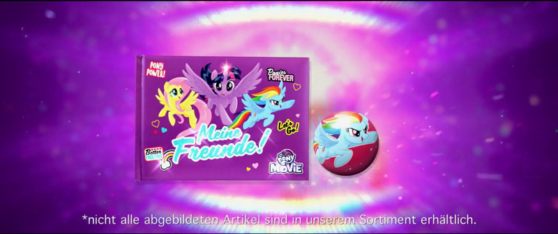 Size: 1280x536 | Tagged: safe, derpibooru import, screencap, fluttershy, rainbow dash, twilight sparkle, twilight sparkle (alicorn), alicorn, pony, my little pony: the movie, badge, book, germany