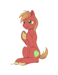 Size: 1306x1691 | Tagged: safe, artist:dusthiel, derpibooru import, big macintosh, pony, atg 2017, big mac (burger), burger, eating, food, hamburger, hay burger, male, mcdonald's, newbie artist training grounds, simple background, sitting, solo, stallion, transparent background