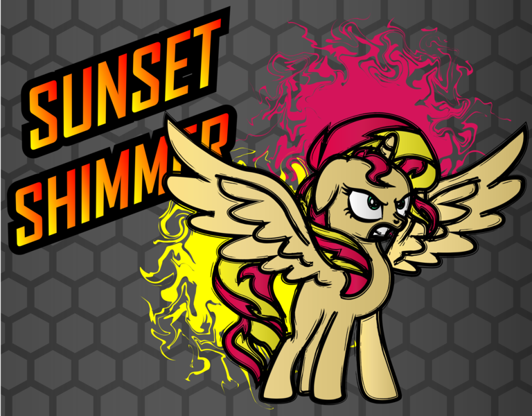 Size: 12800x10000 | Tagged: safe, artist:evil-sparkle, derpibooru import, edit, vector edit, sunset shimmer, alicorn, pony, fighting is magic, twilight's kingdom, absurd resolution, alicornified, angry, missing cutie mark, race swap, shimmercorn, solo, vector