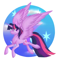 Size: 2790x2891 | Tagged: safe, artist:spirit-1, derpibooru import, twilight sparkle, twilight sparkle (alicorn), alicorn, pony, flying, high res, solo