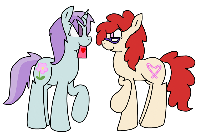 Size: 757x509 | Tagged: artist:raincupcake, derpibooru import, female, glasses, hearts and hooves day, hearts and hooves day (episode), lesbian, liza doolots, petunia, safe, shipping, tootsie flute, tootsietwist, twist