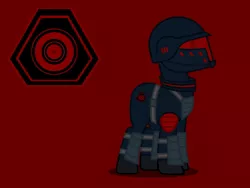 Size: 1600x1200 | Tagged: safe, artist:reisen514, derpibooru import, ponified, pony, fallout equestria, brotherhood of nod, clothes, command and conquer, kane's wrath, military uniform, red background, simple background, solo, tiberium wars