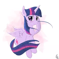 Size: 3500x3500 | Tagged: safe, artist:yinglongfujun, derpibooru import, twilight sparkle, twilight sparkle (alicorn), alicorn, pony, blushing, cute, solo, twiabetes