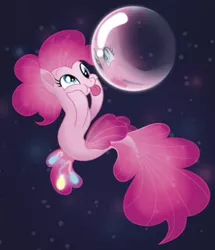 Size: 640x744 | Tagged: safe, artist:jaqueline anderson, derpibooru import, pinkie pie, pony, seapony (g4), my little pony: the movie, the art of my little pony: the movie, :p, bubble, concept art, cute, diapinkes, female, mare, seaponified, seapony pinkie pie, silly, silly pony, solo, species swap, that pony sure does love being a seapony, tongue out, underwater