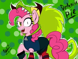 Size: 2280x1720 | Tagged: artist:viejillox64art, crossover, demencia, derpibooru import, fanart, latin american, melissa gedeón, pinkie pie, safe, villainous, voice actor joke