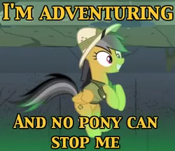 Size: 440x380 | Tagged: safe, derpibooru import, edit, edited screencap, screencap, daring do, pegasus, pony, daring done?, and nopony can stop me, caption, clothes, female, image macro, mare, meme, smiling, solo, text